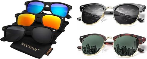 KALIYADI Mens Classic + Retro Sunglasses, Better in Bundle! in Saudi Arabia