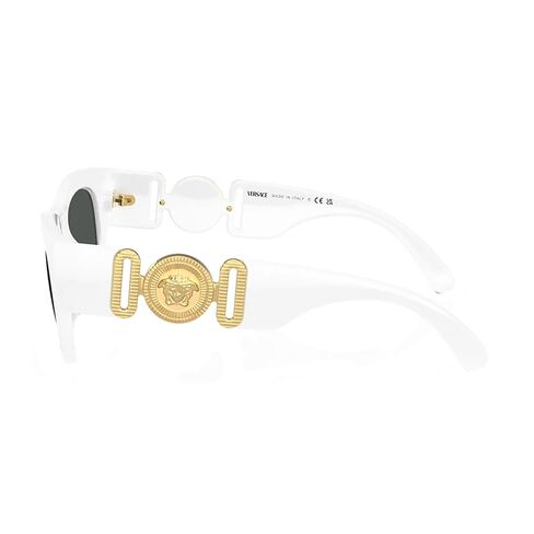 Versace VE 4479U 314/87 White Plastic Pillow Sunglasses Grey Lens in Saudi Arabia