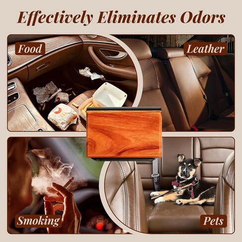 معطر هواء للسيارة - معطر هواء خشبي - خشب الساج العنبر كابانا - معطرات سيارة طبيعية تدوم طويلاً - مشبك متضمن in Kuwait