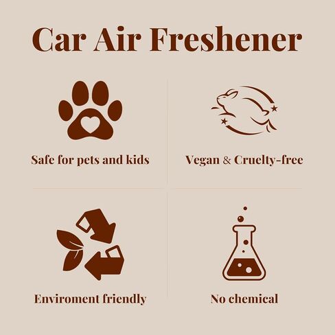 معطر هواء للسيارة - معطر هواء خشبي - خشب الساج العنبر كابانا - معطرات سيارة طبيعية تدوم طويلاً - مشبك متضمن in Kuwait