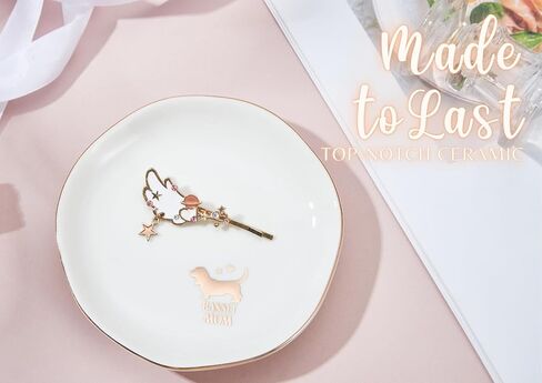 InnoBeta Basset Hound Gifs for women, Ceramic Jewelry Tray Decorative Trinket Dish for Rings Earrings Necklaces Bracelet Watch Keys, Gifts for Birthday, Mother's Day, Christmas - 4.75" in Saudi Arabia
