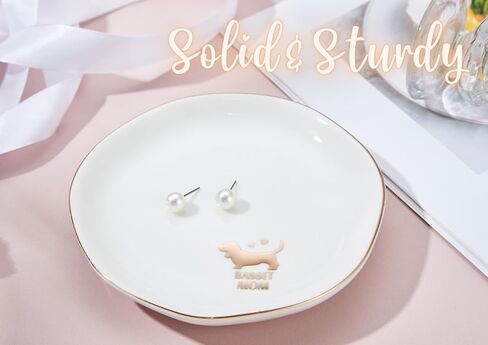 InnoBeta Basset Hound Gifs for women, Ceramic Jewelry Tray Decorative Trinket Dish for Rings Earrings Necklaces Bracelet Watch Keys, Gifts for Birthday, Mother's Day, Christmas - 4.75" in Saudi Arabia