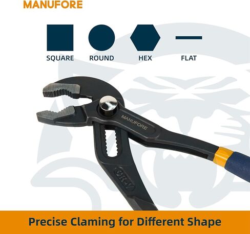 كماشة مضخة مياه من مانفور، 7/10/12 بوصة كماشة مفصلية سريعة الفك مع فك على شكل حرف V، لأنابيب الإمساك والقضبان والأعمدة in Kuwait