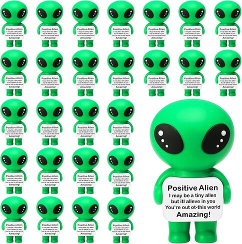 Soulchen 50 قطعة من الهدايا الملهمة للموظفين، ديكور حيوانات فضائي رائع صغير، مطاط إيجابي، كائن فضائي للتشجيع اليومي، التأكيد الذاتي، ديكور UFO العبقري غريب الأطوار in Kuwait