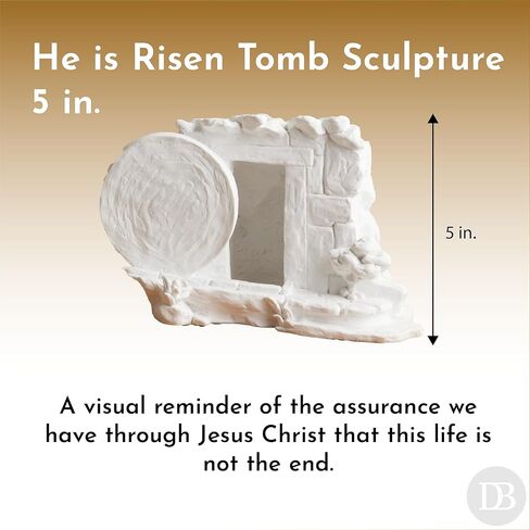Deseret Book Empty Tomb Easter Scene - He is Risen - Resin Marble Finish Sculpture - Religious Easter Decoration for Home, Office Tabletop, Shelf Decor (5 inch) in Saudi Arabia