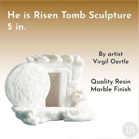 Deseret Book Empty Tomb Easter Scene - He is Risen - Resin Marble Finish Sculpture - Religious Easter Decoration for Home, Office Tabletop, Shelf Decor (5 inch) in Saudi Arabia