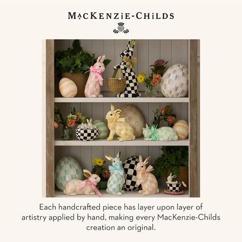 MACKENZIE-CHILDS Touch of Pink Foil Bunny, Cute Bunny Figurine, Spring Rabbit Decor and Easter Decor, Silver in Saudi Arabia
