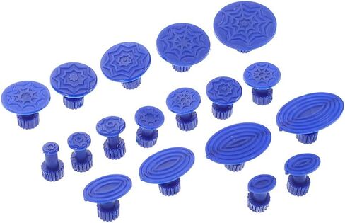 مجموعة علامات سحب دنت السيارة 18 قطعة - وسادات إصلاح دنت بدون طلاء لأدوات إزالة دينج الباب المتضررة من الجسم التلقائي (علامات سحب الغراء الأزرق) in Kuwait