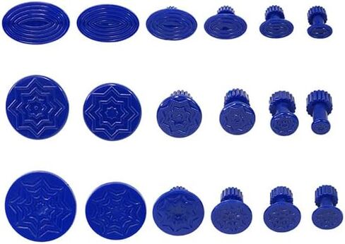 مجموعة علامات سحب دنت السيارة 18 قطعة - وسادات إصلاح دنت بدون طلاء لأدوات إزالة دينج الباب المتضررة من الجسم التلقائي (علامات سحب الغراء الأزرق) in Kuwait