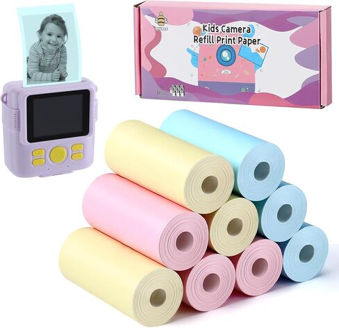 18 Rolls Kids Instant Camera Print Refill Paper - Photo Printer Thermal Paper Rolls, Christmas Birthday Gifts Instant Print Camera Refill Paper for 4 5 6 7 8 9 10 Year Old Girls Boys in Kuwait