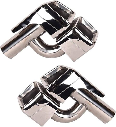 2 قطعة ماسورة عادم السيارة تلميح الخمار الفولاذ المقاوم للصدأ صالح لمرسيدس بنز W212 E63 AMG 2006-2013 in Kuwait