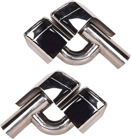 2 قطعة ماسورة عادم السيارة تلميح الخمار الفولاذ المقاوم للصدأ صالح لمرسيدس بنز W212 E63 AMG 2006-2013 in Kuwait