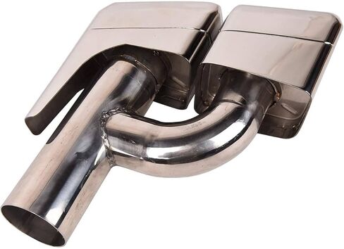 2 قطعة ماسورة عادم السيارة تلميح الخمار الفولاذ المقاوم للصدأ صالح لمرسيدس بنز W212 E63 AMG 2006-2013 in Kuwait