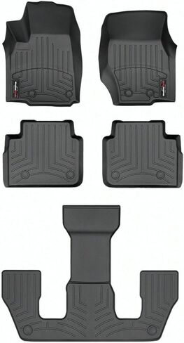 WeatherTech Custom Fit FloorLiners for Jeep Grand Cherokee L, Grand Cherokee L, Grand Cherokee L - Full Set (4417821-441696-2-3), Black in Saudi Arabia