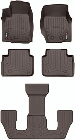 WeatherTech Custom Fit FloorLiners for Jeep Grand Cherokee L, Grand Cherokee L, Grand Cherokee L - Full Set (4417821-441696-2-3), Black in Saudi Arabia
