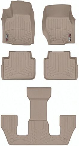 WeatherTech Custom Fit FloorLiners for Jeep Grand Cherokee L, Grand Cherokee L, Grand Cherokee L - Full Set (4417821-441696-2-3), Black in Saudi Arabia