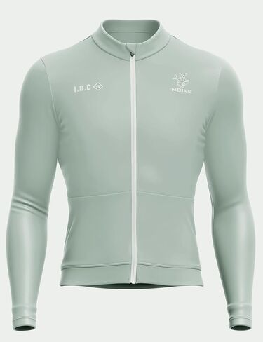 INBIKE الشتاء ركوب الدراجات جيرسي للرجال، سترة الدراجة مبطنة بالصوف الحراري طويلة الأكمام، ملابس الدراجة الباردة للجري ركوب الدراجات in Saudi Arabia