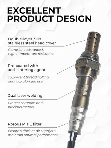 O2 Oxygen Sensor 234-4092 234-4123 Upstream and Downstream Fit for 2001-2005 Honda Civic 1.7L D17A7 CNG, 2PCS in Kuwait