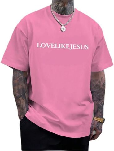 Men's Christian T-Shirts,Casual Religious Jesus Christ Short Sleeve Shirts,Minimalist Stylish Retro Shirts in Saudi Arabia