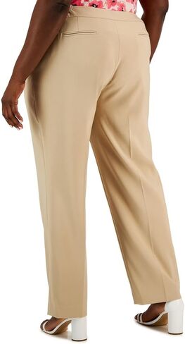 Anne Klein Womens Plus High Rise Khaki Straight Leg Pants Beige 18W, Latte in Saudi Arabia