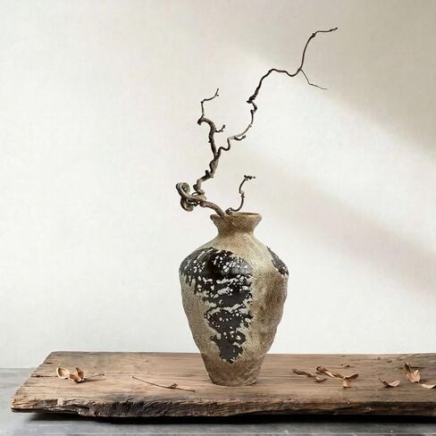 Rusty Vase,Rustic Ceramic Vase,Farmhouse Antique Pottery Vases,Wabi Sabi Decorative Vases for Living Room Decor,Centerpieces,Bedroom, Bathroom (Short) in Saudi Arabia