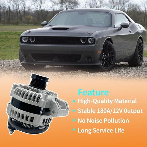 4801778AF 180A 12V Alternator Compatible with 2011-2021 Chrysler 300, Fit for 2011-2021 Dodge Challenger/Charger/Durango/Ram 1500, Fit for 2011-2020 Jeep Grand Cherokee Replace #801778AI P04801778AF in Kuwait