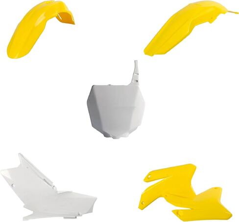 Polisport Motocross (MX) Replica Plastic Kit for Suzuki RMZ 450 (2005-06) Dirt Bike – OEM Quality, Durable, Flexible & Perfect Fit – Yellow/White in Kuwait