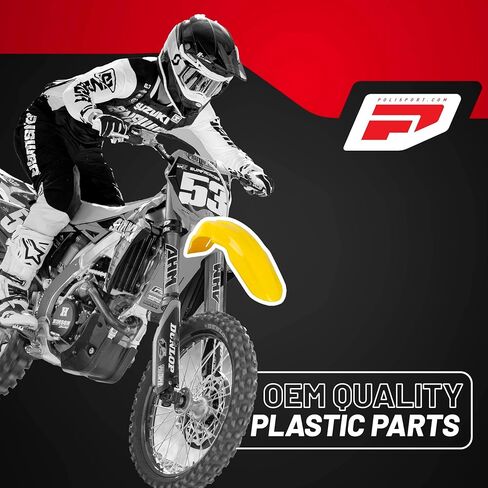 Polisport Motocross (MX) Replica Plastic Kit for Suzuki RMZ 450 (2005-06) Dirt Bike – OEM Quality, Durable, Flexible & Perfect Fit – Yellow/White in Kuwait