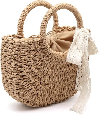 Straw Clutch Top Handle Handbags Rattan Straw Bag Summer Beach Tote Shoulder Bag Crossbody Travel Beach Tote in Saudi Arabia