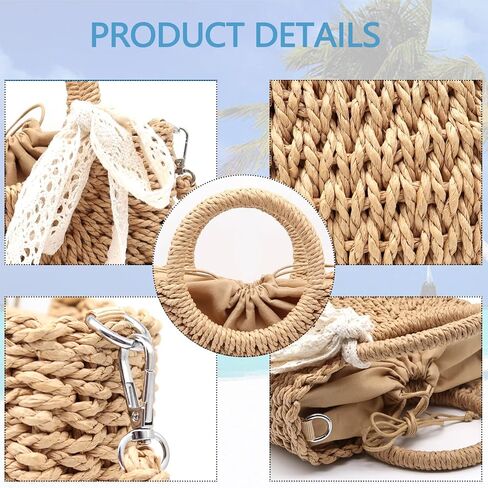 Straw Clutch Top Handle Handbags Rattan Straw Bag Summer Beach Tote Shoulder Bag Crossbody Travel Beach Tote in Saudi Arabia