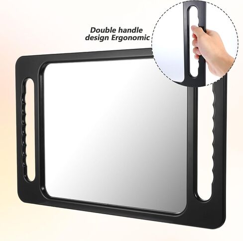 Unbreakable Portable Makeup Mirror with Double Handles Large Handheld Tray Mirror Durable Lightweight Mirrors for Beauty Salon Barbers and Stylists Ergonomic Handgrip in Saudi Arabia