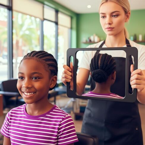 Unbreakable Portable Makeup Mirror with Double Handles Large Handheld Tray Mirror Durable Lightweight Mirrors for Beauty Salon Barbers and Stylists Ergonomic Handgrip in Saudi Arabia