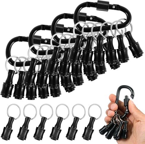 12Pcs 1/4inch Hex Shaft Screwdriver Bit Holder Portable Extension Bar Keychain Screw Adapter Aluminum Alloy Drill Extension Bit Holder with 2 Carabiner for Screw Driver in Saudi Arabia
