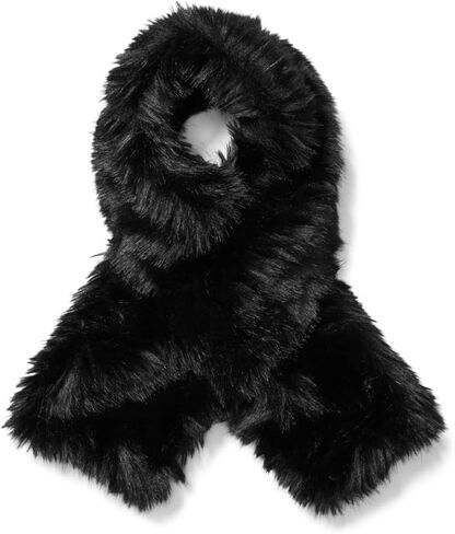 Michael Kors Women's Faux Fur Merino Scarf, Black, One Size in Saudi Arabia
