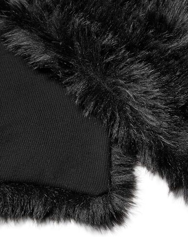 Michael Kors Women's Faux Fur Merino Scarf, Black, One Size in Saudi Arabia