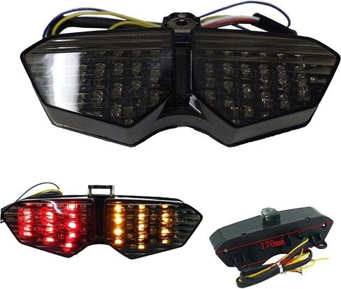 MZS مصباح خلفي للدراجة النارية متوافق مع YZF R6 YZF-R6 2003-2005 / R6S 2006-2009، LED إشارة الانعطاف المتكاملة الوامض تشغيل الفرامل الضوء الخلفي الدخان in Saudi Arabia
