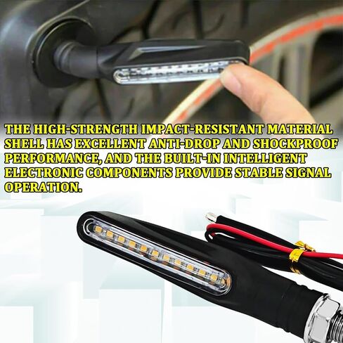 4PCS Motorcycle Turn Signals, Ultra-Bright 12V Front & Rear LED Turn Signal Bulb, Upgraded Sequential Flow Blinkers Indicator LED Lights for Tail Light, Daytime Running and Brake Light in Kuwait
