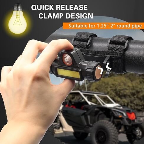 مصباح سقف UTV للطرق الوعرة لـ Can-Am Defender MAX HD9 2022-2026، مع حزام قابل للتعديل، ضوء عمل لركوب الخيل والتخييم والصيد الأمامي لقضيب اللف in Saudi Arabia