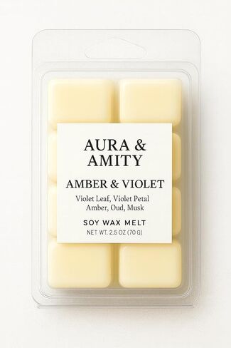 Aura & Amity Scented Soy Wax Melts – Handcrafted Wax Cubes for Warmers – Eco-Friendly, Long-Lasting, Clean Home Fragrance (Amber Santal) in Saudi Arabia