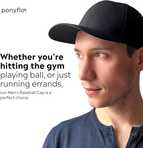 Ponyflo Bro - Elastafit Classic - Baseball Hat Men - Running Hat Men - Gym Hat - Sweat Wicking Hat - Mens Baseball Hat in Saudi Arabia