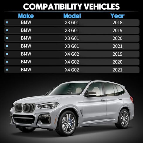 51118092758 غطاء إطاري ضوء الضباب مصبغة مع ثقب مستشعر PDC مناسب لسيارات BMW X3 G01 2018-2021 مناسب لـ X4 G02 2019-2021 غطاء مصبغة خارجي للمصد الأمامي يحل محل 51118092757 in Kuwait