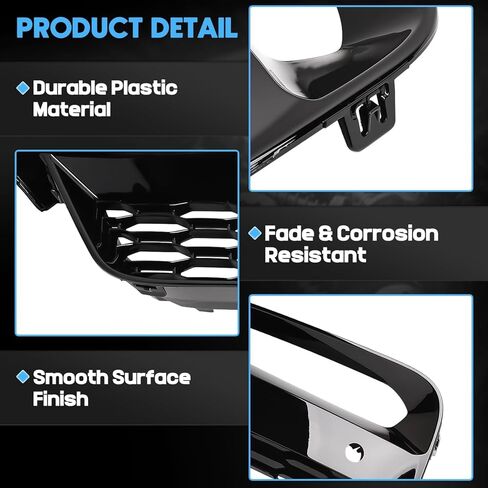 51118092758 غطاء إطاري ضوء الضباب مصبغة مع ثقب مستشعر PDC مناسب لسيارات BMW X3 G01 2018-2021 مناسب لـ X4 G02 2019-2021 غطاء مصبغة خارجي للمصد الأمامي يحل محل 51118092757 in Kuwait