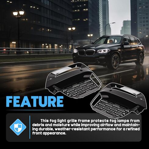 51118092758 غطاء إطاري ضوء الضباب مصبغة مع ثقب مستشعر PDC مناسب لسيارات BMW X3 G01 2018-2021 مناسب لـ X4 G02 2019-2021 غطاء مصبغة خارجي للمصد الأمامي يحل محل 51118092757 in Kuwait