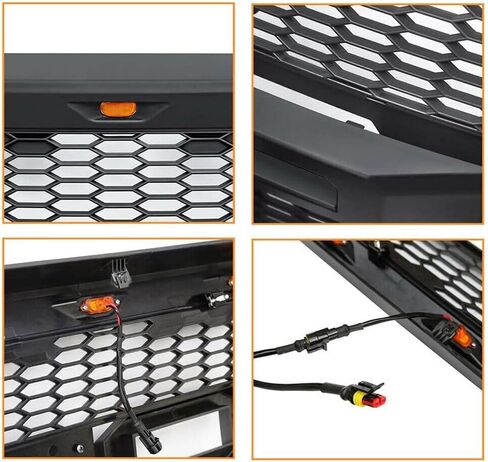 Front Upper Bumper Grille Black w/LED Fit for F0RD Explorer 2012-2015 in Saudi Arabia