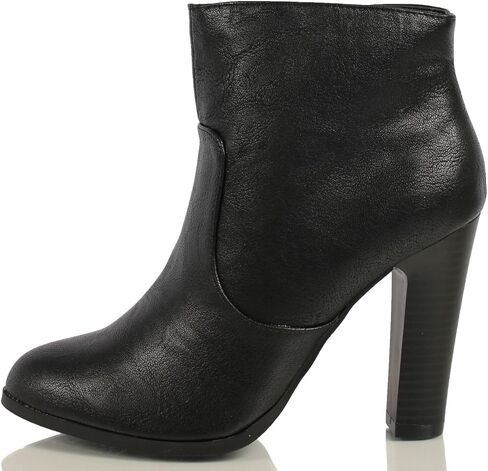 Delicious Women's Admit Almond Toe Chunky Wooden Heel Ankle Bootie in Kuwait