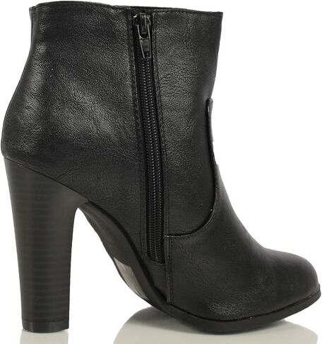 Delicious Women's Admit Almond Toe Chunky Wooden Heel Ankle Bootie in Kuwait