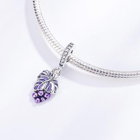 Grape Dangle Charm 925 Sterling Silver Charms Fit Women Bracelet And Necklaces Bead Charm Pendant Jewelry Gifts For Family Friends in Saudi Arabia