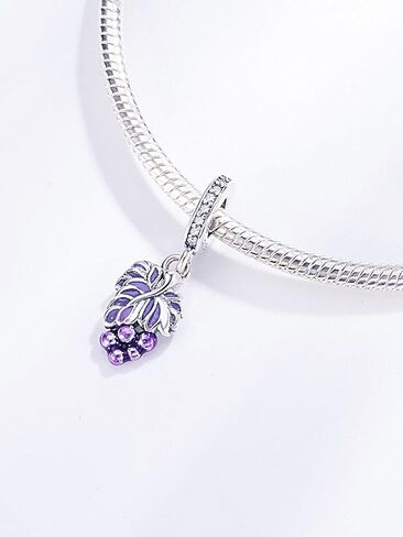 Grape Dangle Charm 925 Sterling Silver Charms Fit Women Bracelet And Necklaces Bead Charm Pendant Jewelry Gifts For Family Friends in Saudi Arabia
