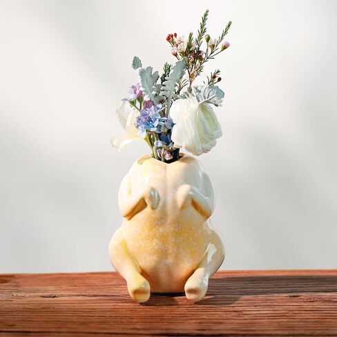 Cute Ceramic Turkey Vase for Flower, Turkey Planter Pot for Home Decor Indoor Outdoor, Unique Vases for Wedding Dinner Table Living Room Office Decorative Vase in Saudi Arabia