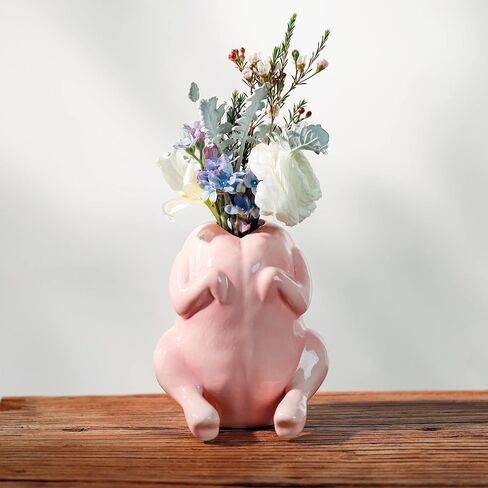 Cute Ceramic Turkey Vase for Flower, Turkey Planter Pot for Home Decor Indoor Outdoor, Unique Vases for Wedding Dinner Table Living Room Office Decorative Vase in Saudi Arabia